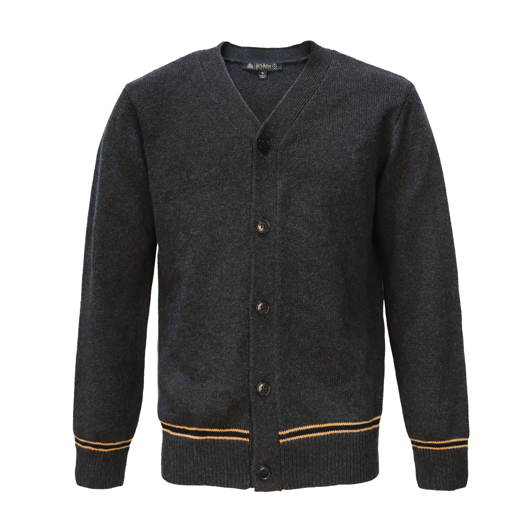 Hufflepuff Knitted Cardigan with Film-Accurate Stripes | Harry Potter