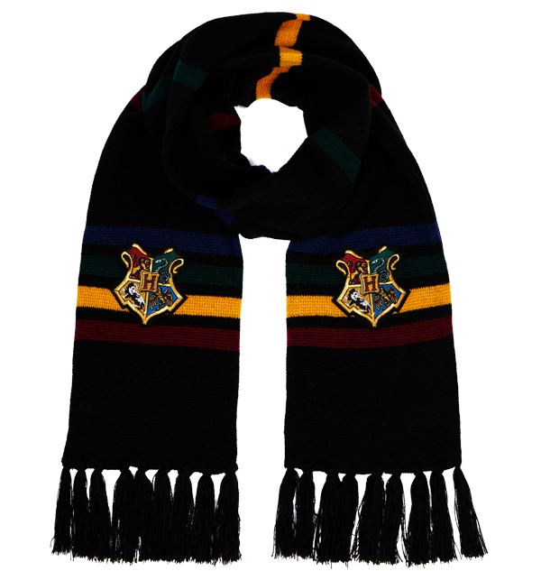 Hogwarts Crest Knitted Scarf with House Colors | Harry Potter