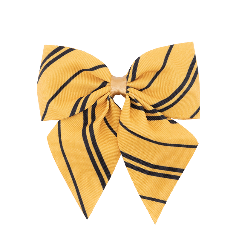 Hufflepuff Bow Clip for Hair - Yellow & Black Hogwarts House Accessory