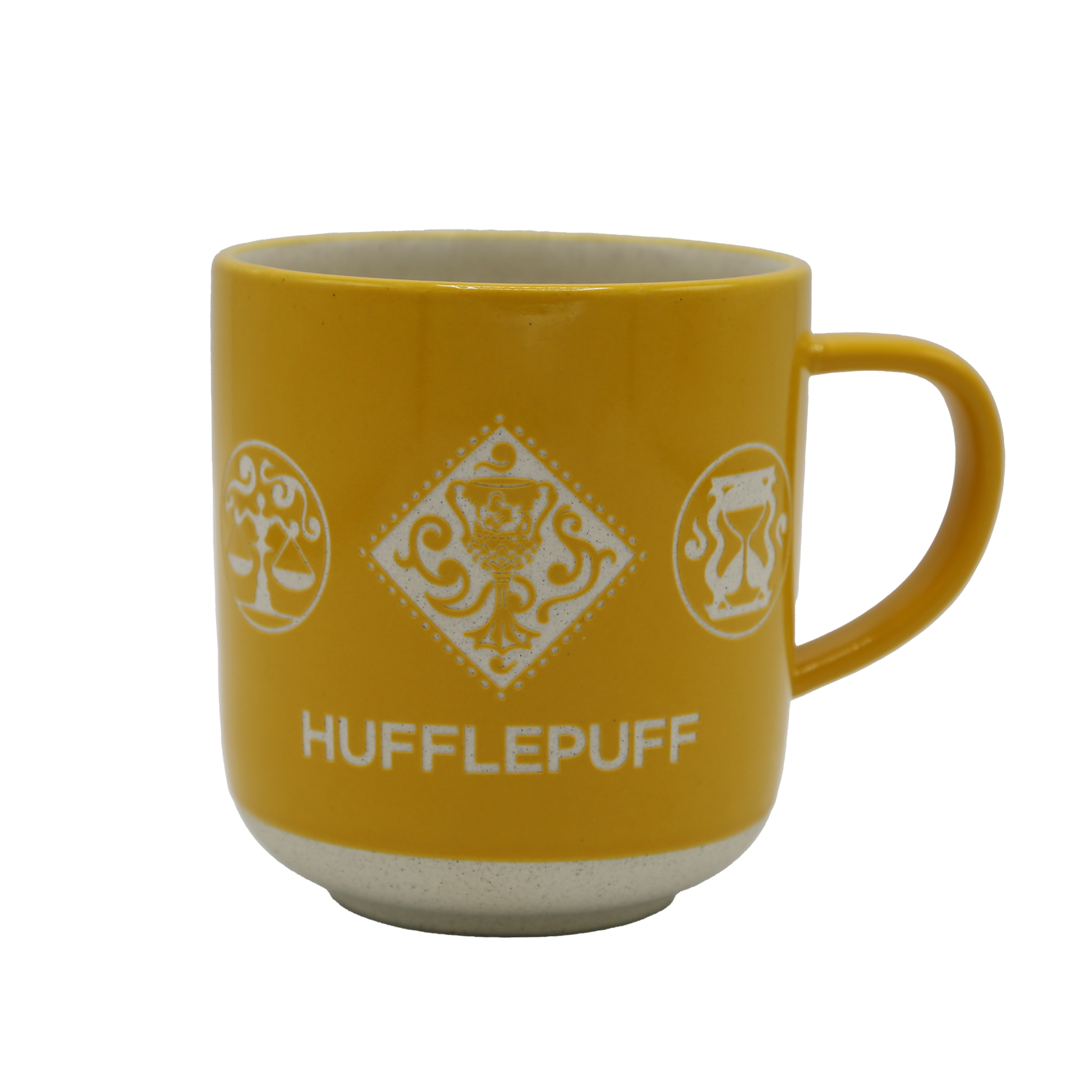 Hufflepuff Stoneware Mug with Badger Design & House Symbols | 16 oz