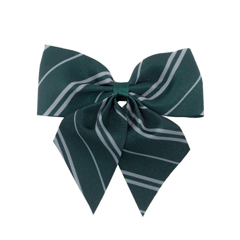 Slytherin Bow Clip for Hair - Green & Grey Harry Potter Accessory