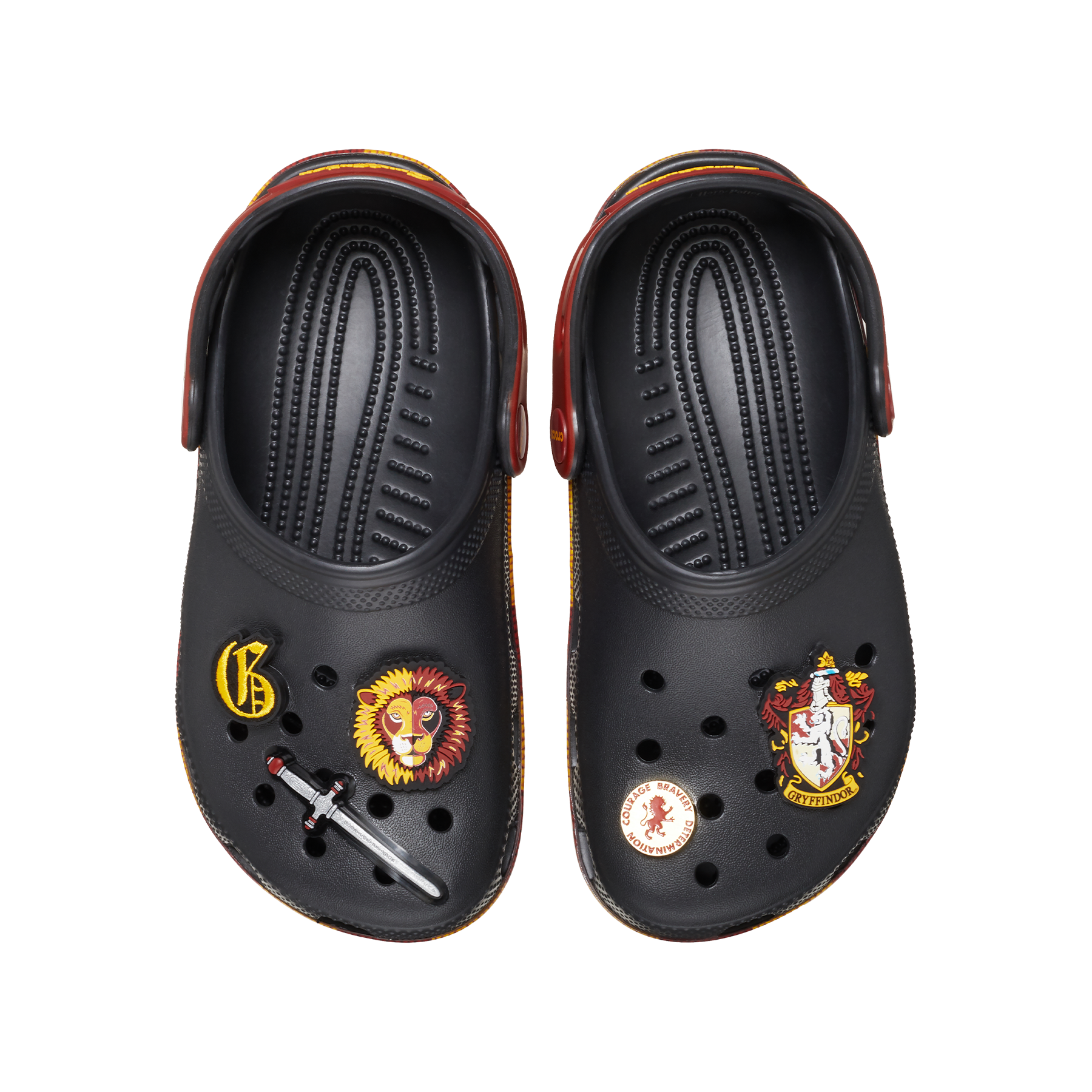 Kids Gryffindor Crocs with House Scarf Print & Jibbitz Charms | Harry Potter