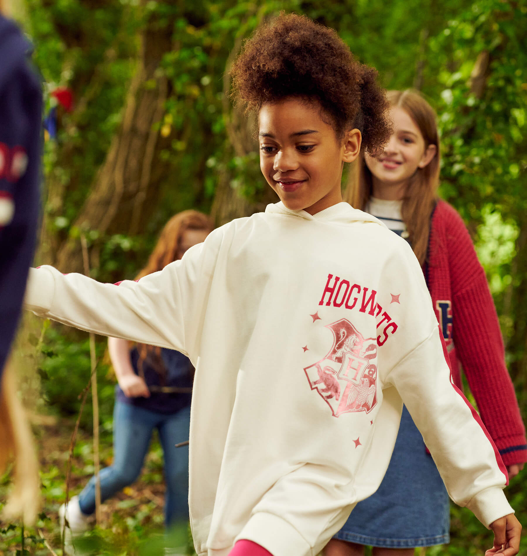 Hogwarts Hoodie Dress & Leggings Set for Kids | Pink & Cream