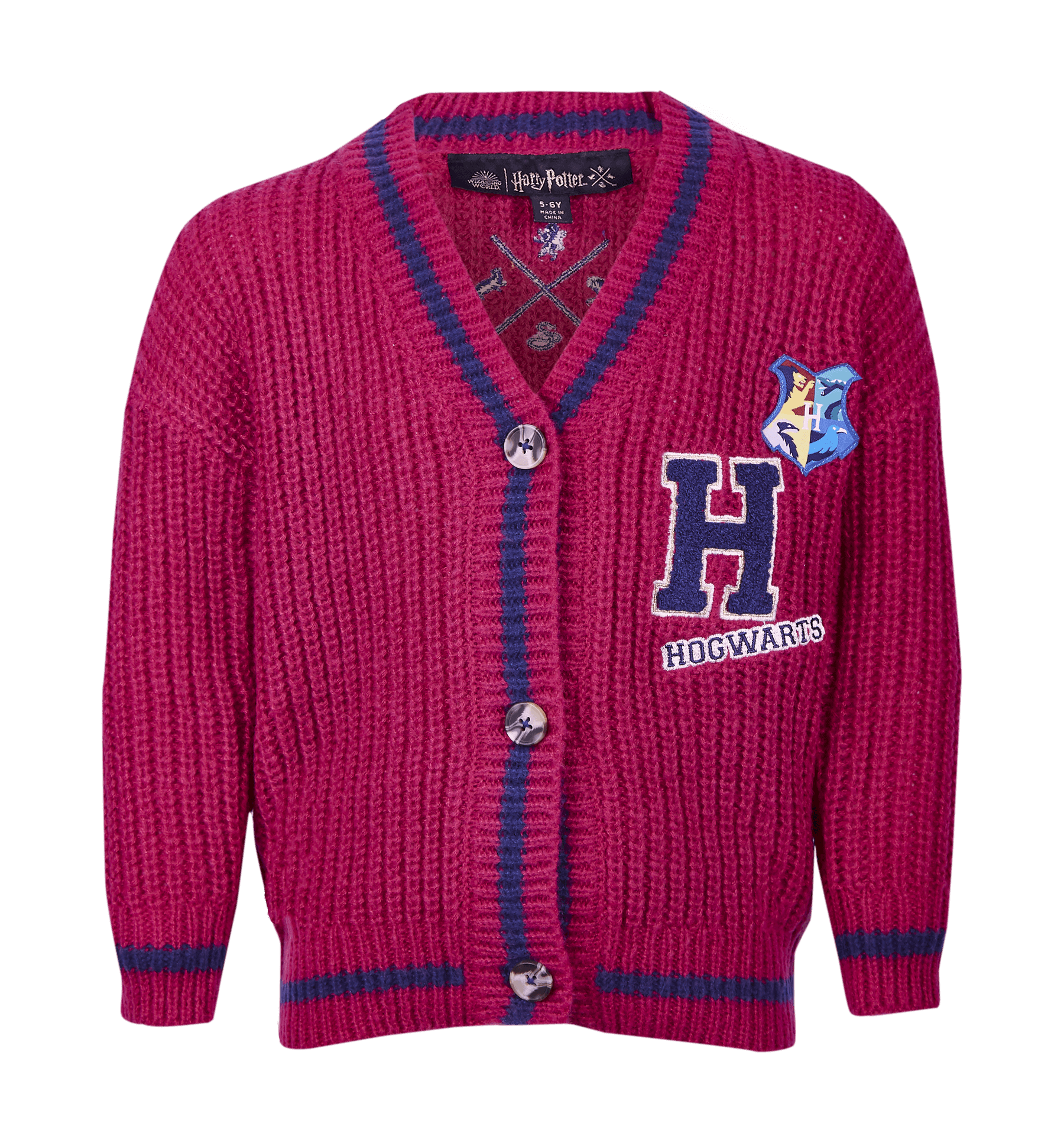 Kids Hogwarts Knit Cardigan with Crest & Letter Patch | Harry Potter Shop