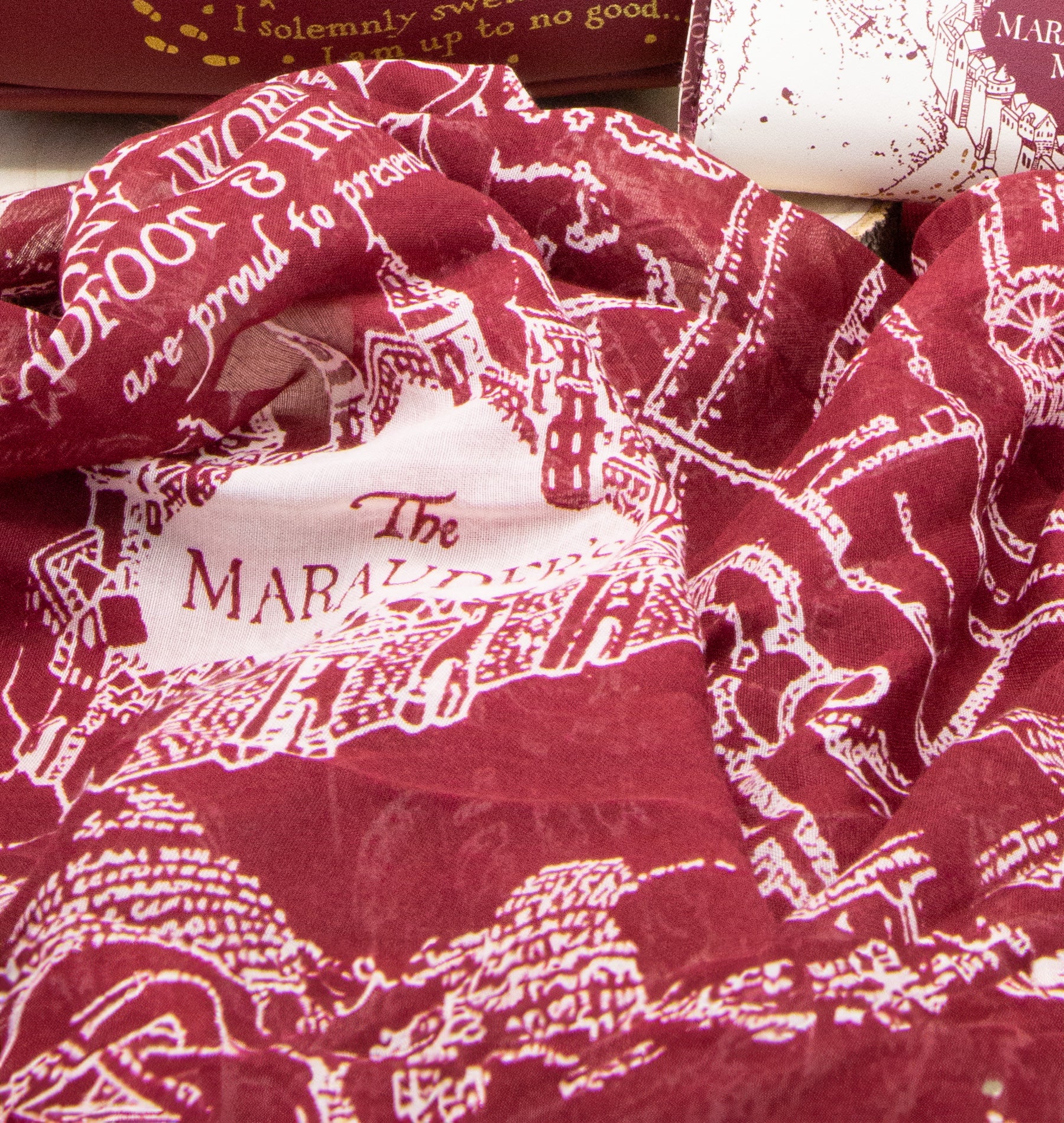 Marauder's Map Scarf - Lightweight Polyester Wizarding Accessory | Harry Potter
