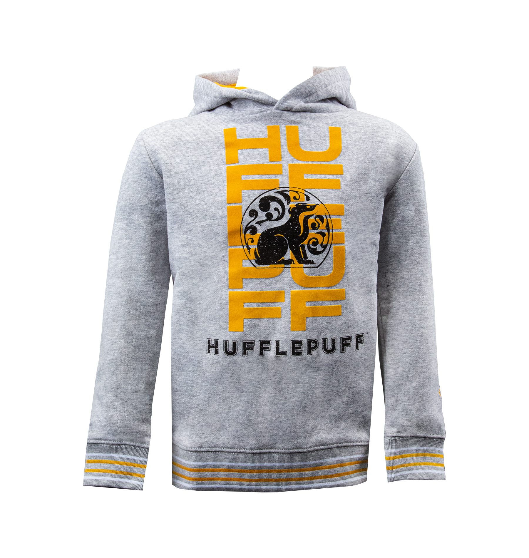 Hufflepuff Kids Hoodie with Badger Logo | Soft Cotton Grey