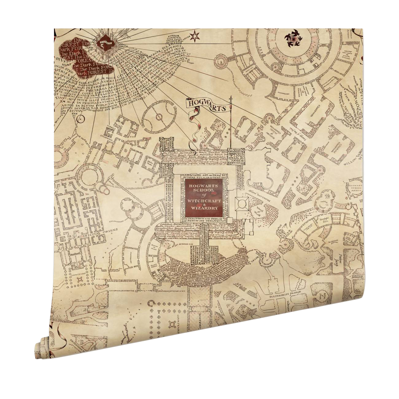 Marauder's Map Wallpaper for Harry Potter Rooms | MinaLima Design