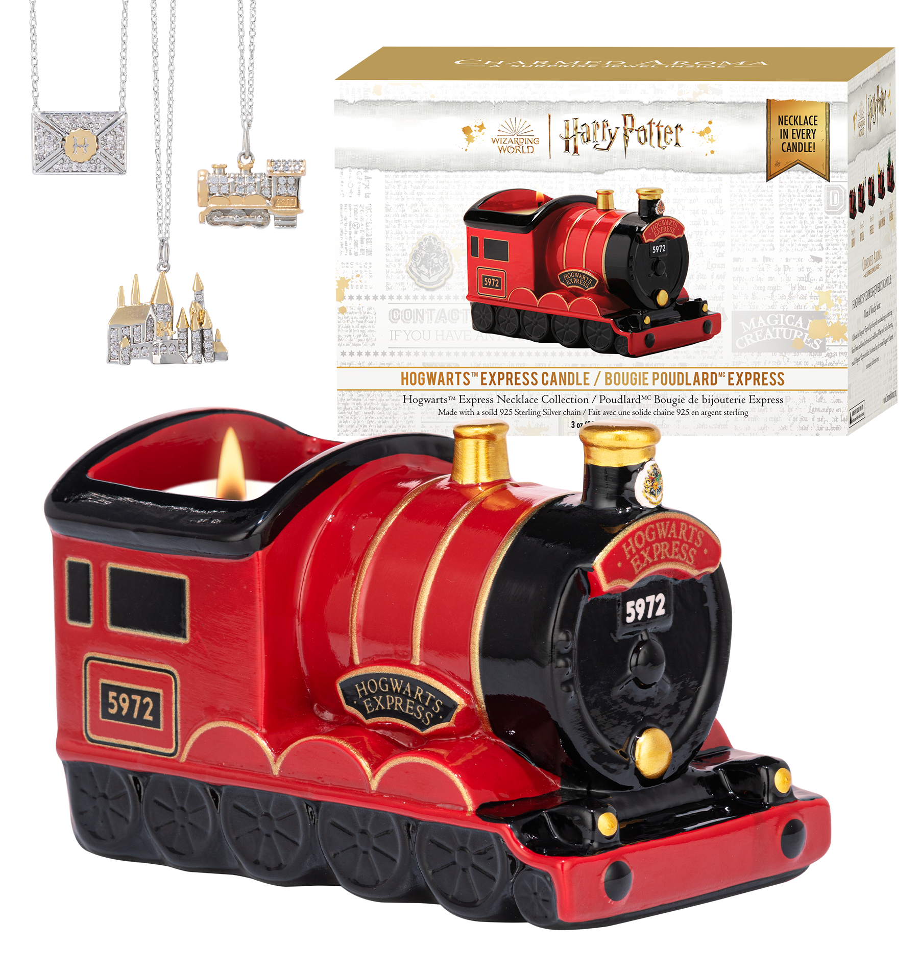 Hogwarts Express Jewelry Candle with Necklace | Charmed Aroma