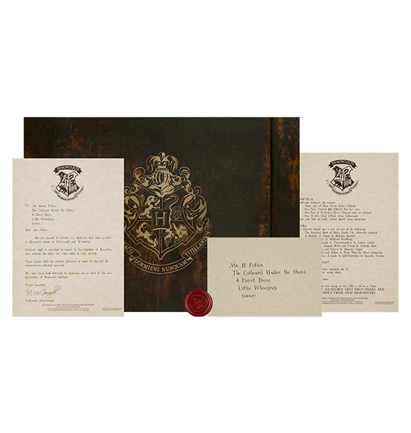 Personalized Hogwarts Acceptance Letter with Wax Seal & Supplies List