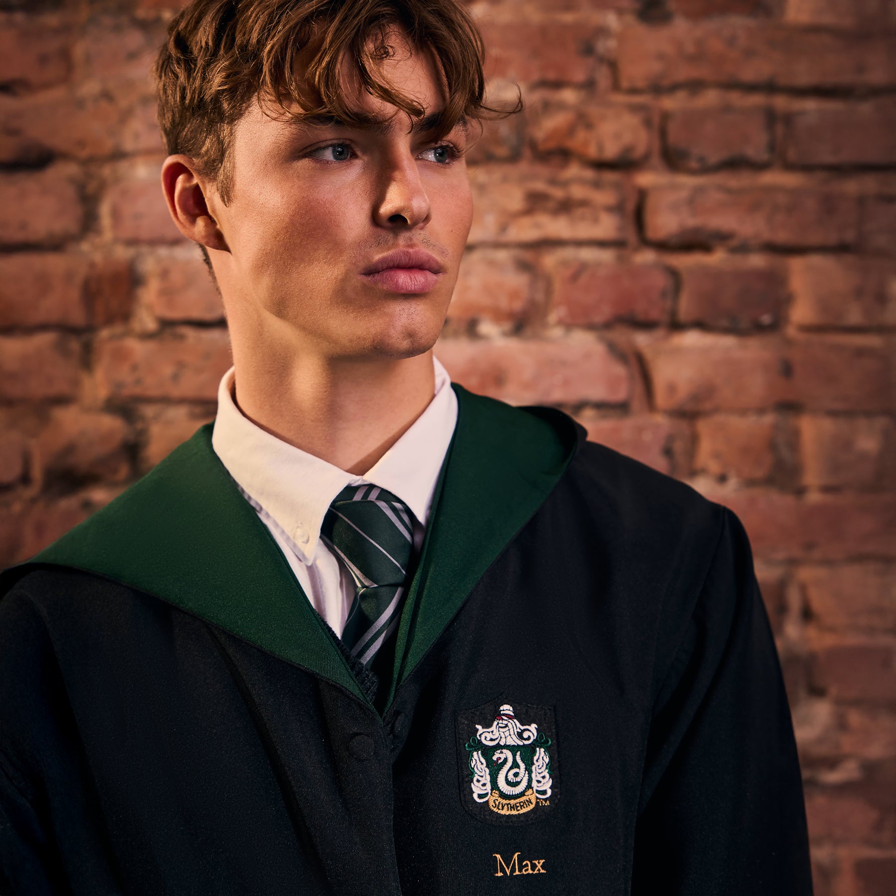 Personalized Slytherin Robe with Embroidered Crest & Wand Pocket | Harry Potter