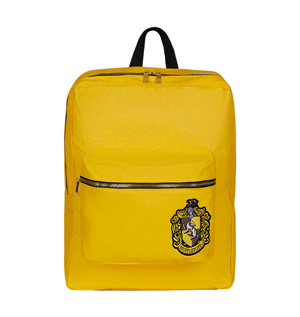 Hufflepuff Backpack with Embroidered Crest & Adjustable Straps