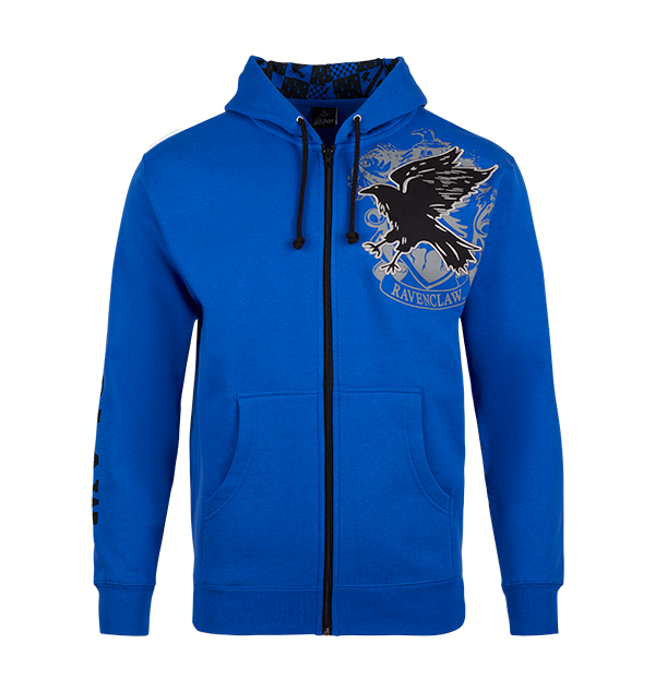 Ravenclaw Zip Hoodie for Fans | Blue Cotton-Polyester Unisex