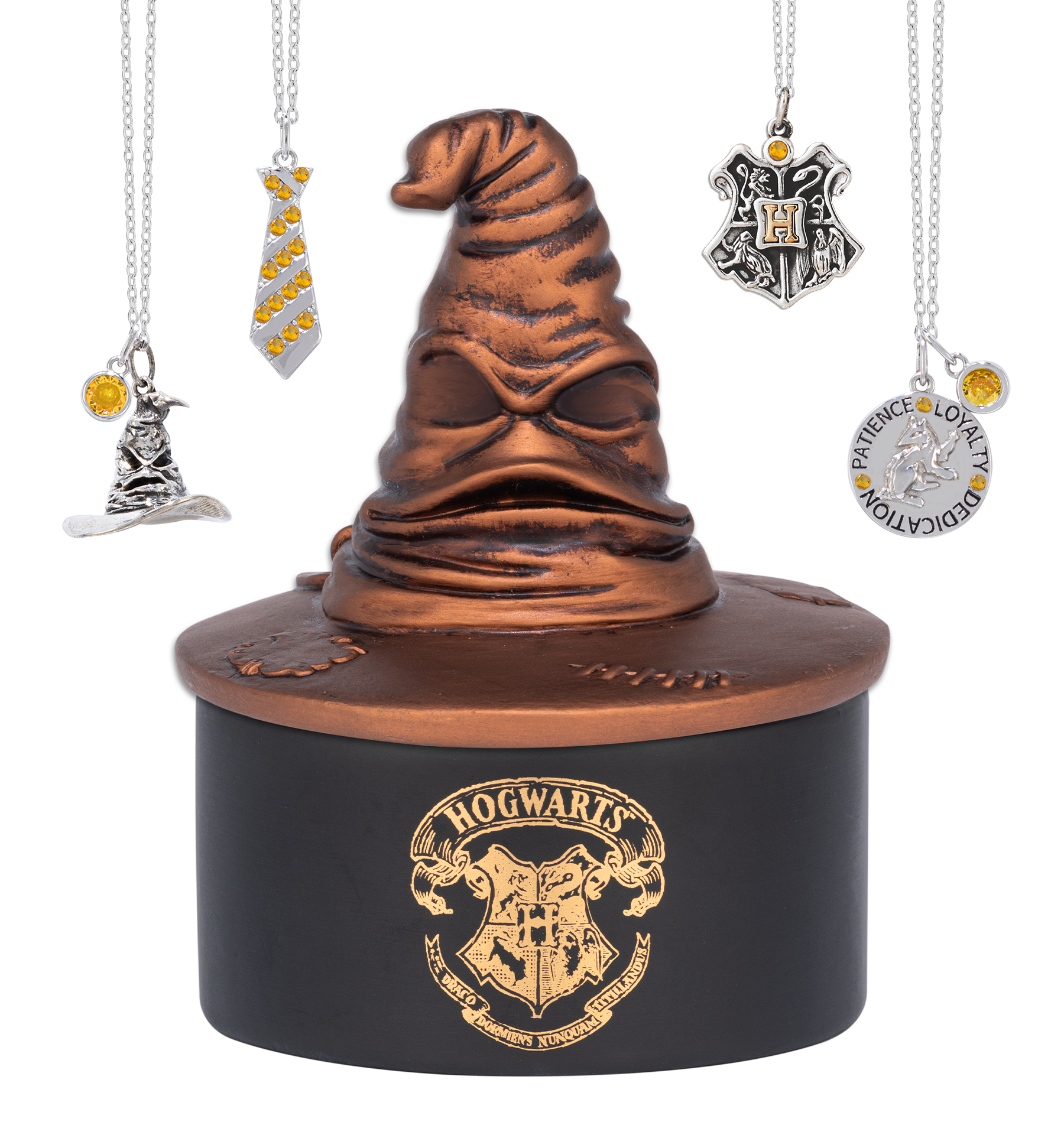 Hufflepuff Sorting Hat Jewelry Candle with Sterling Silver Necklace | Charmed Aroma