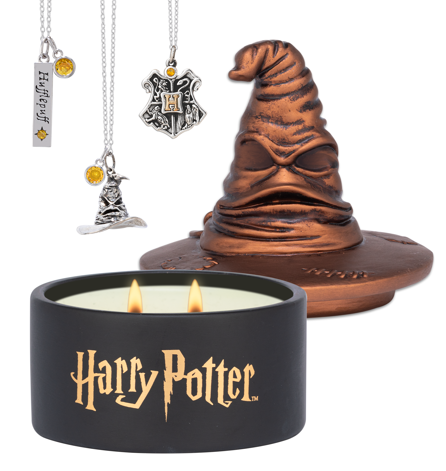 Hufflepuff Sorting Hat Jewelry Candle with Sterling Silver Necklace | Charmed Aroma