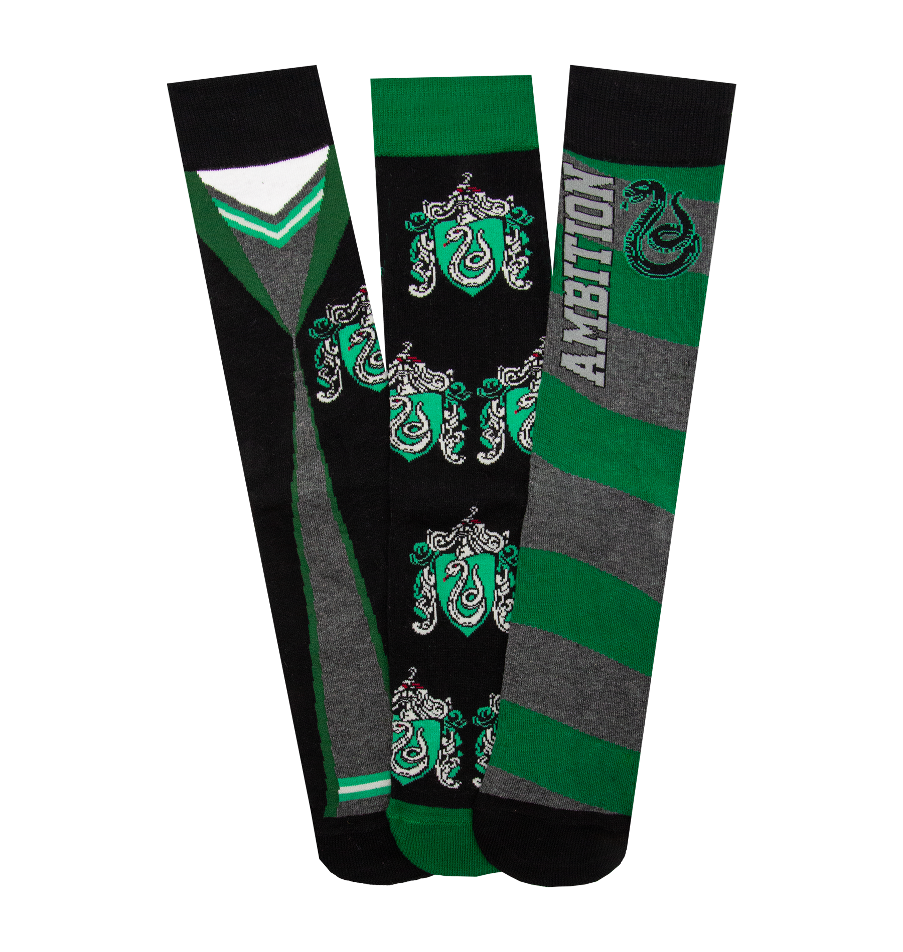 Slytherin House Socks 3-Pack for Harry Potter Fans | Hogwarts Pride