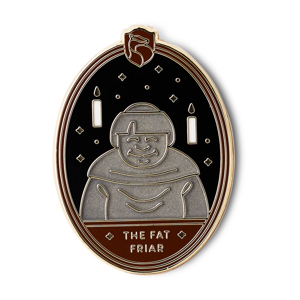 Glow in the Dark Fat Friar Enamel Pin | Hufflepuff House Crest