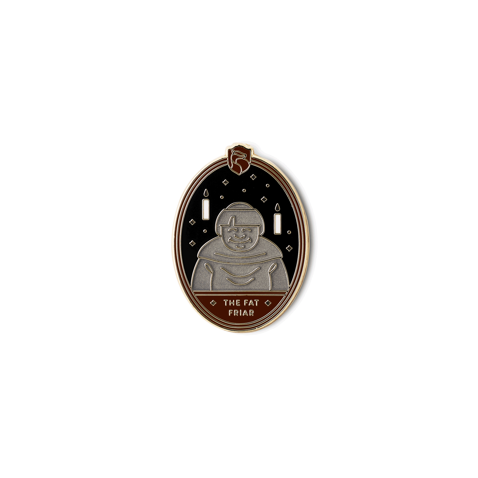 Glow in the Dark Fat Friar Enamel Pin | Hufflepuff House Crest