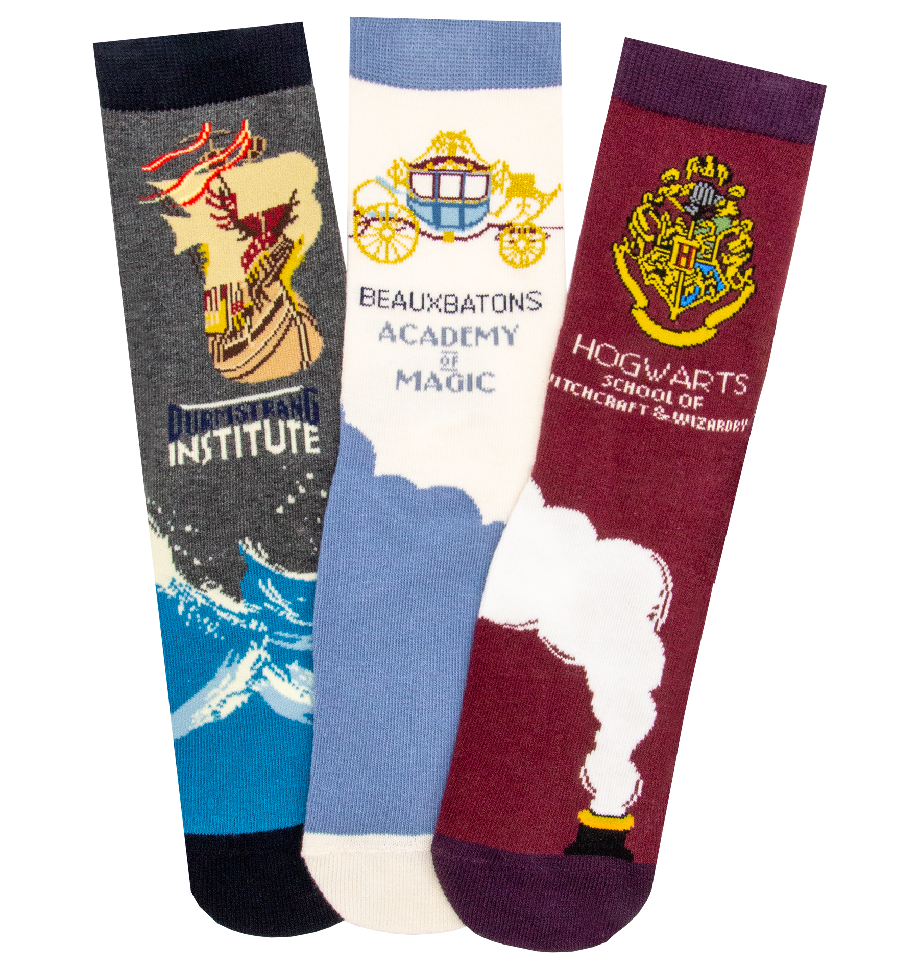 Harry Potter 3-Pack Socks | Hogwarts, Beauxbatons & Durmstrang