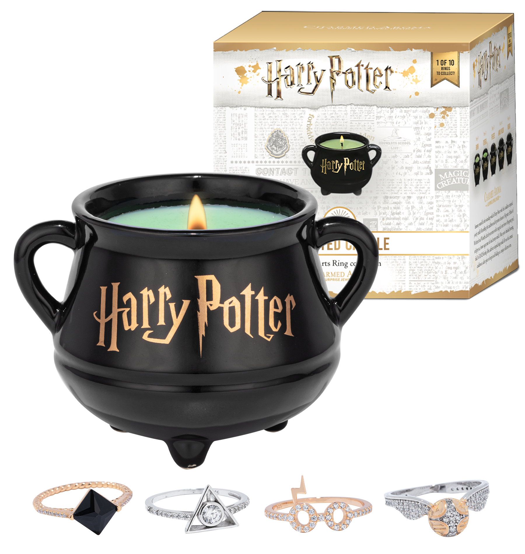 Harry Potter Cauldron Candle with Sterling Silver Ring | Charmed Aroma