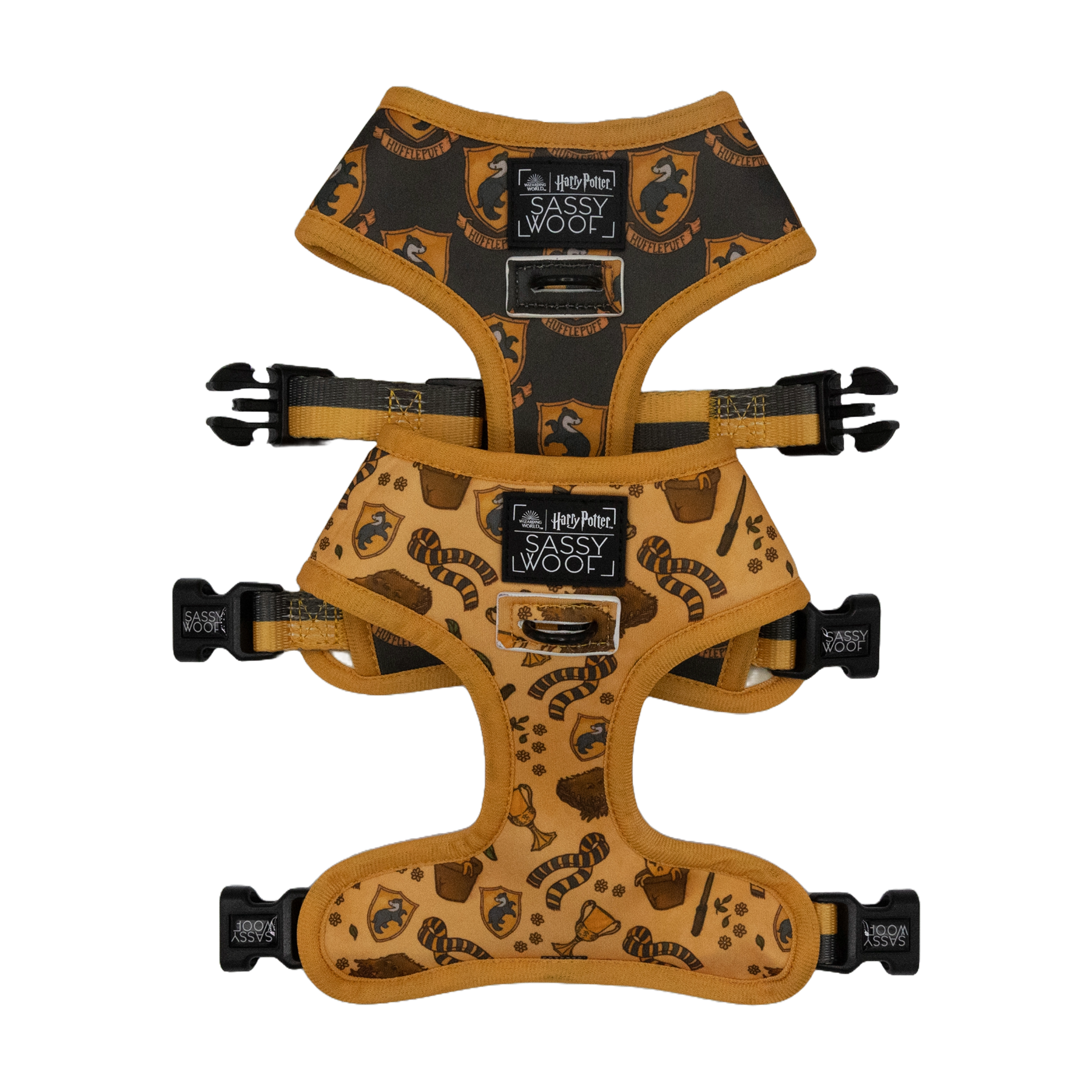 Hufflepuff Reversible Pet Harness for Dogs | Sassy Woof