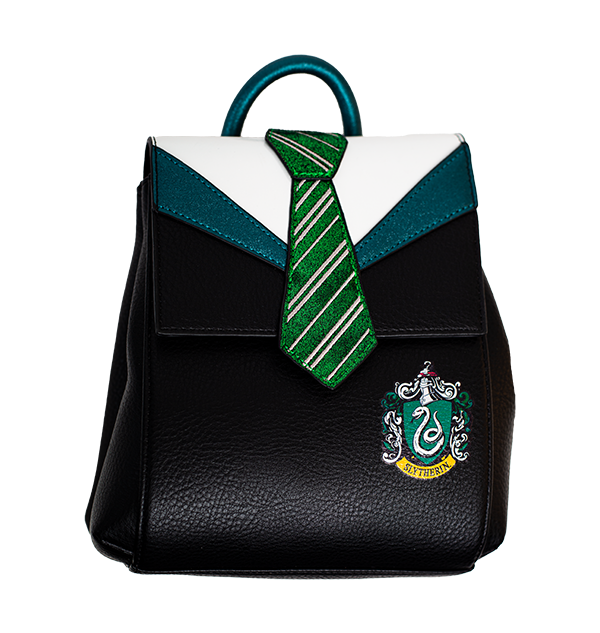 Slytherin Mini Backpack with Robe Collar & Embroidered Crest | Danielle Nicole