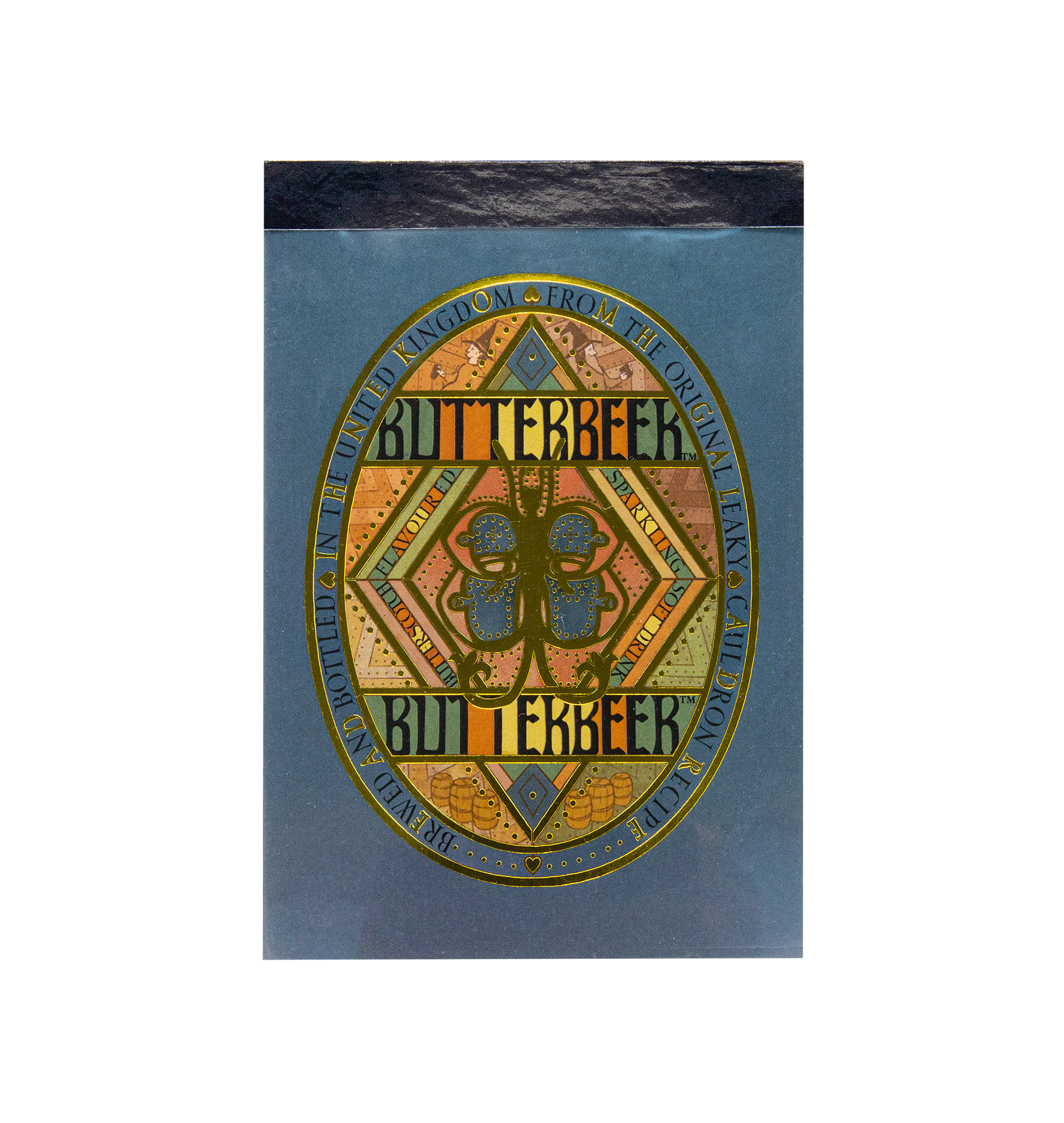 Butterbeer Flip Notepad with Turquoise Acetate Cover | MinaLima