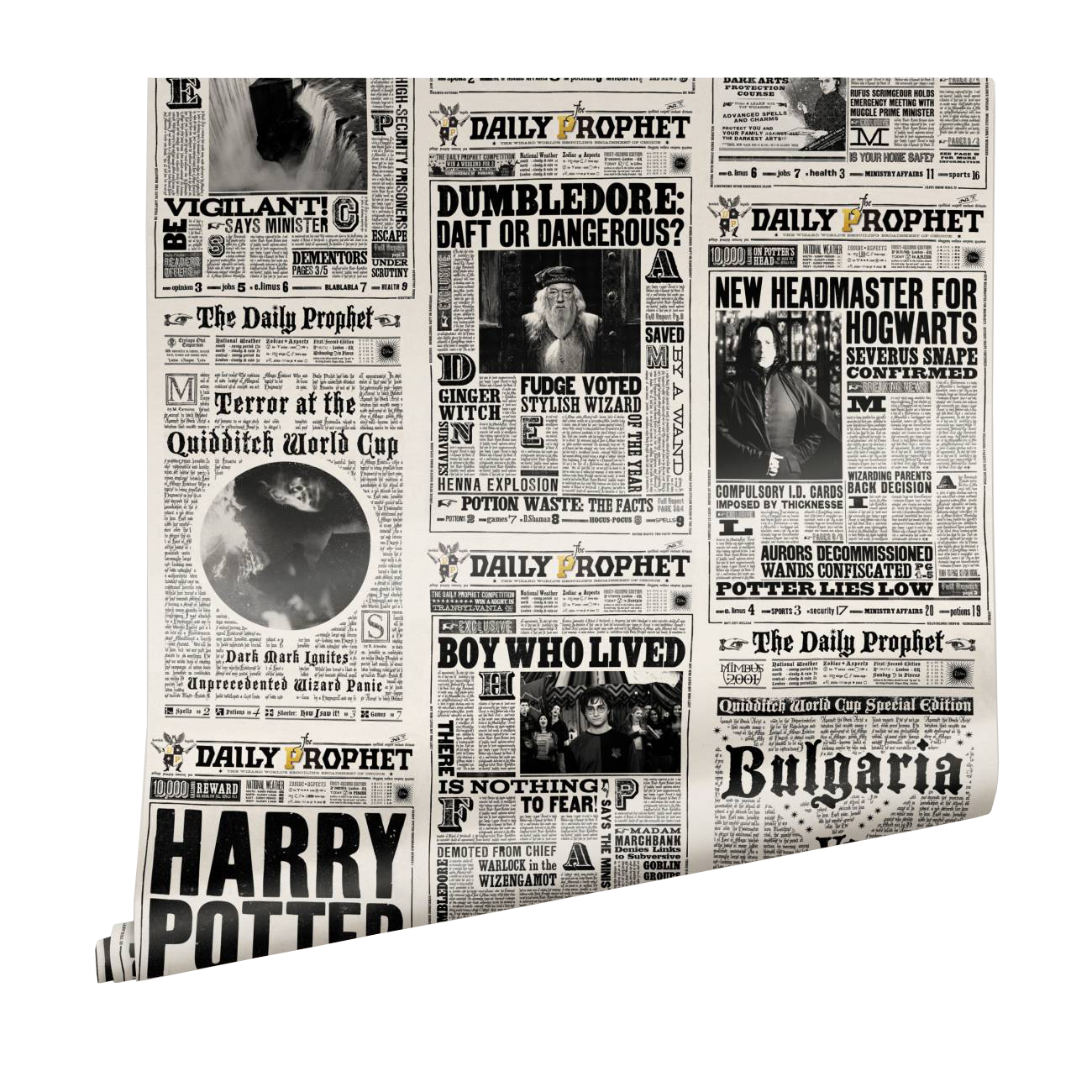Harry Potter Daily Prophet Wallpaper by MinaLima | Premium Non-Woven