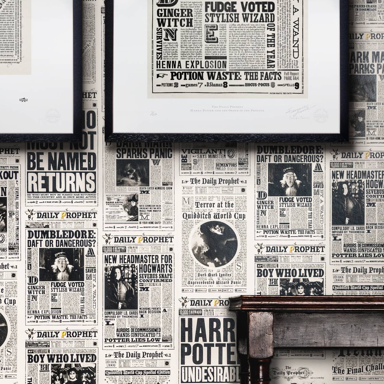 Harry Potter Daily Prophet Wallpaper by MinaLima | Premium Non-Woven