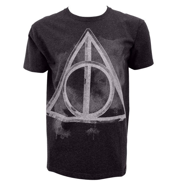 Deathly Hallows T-Shirt with Smoky Charcoal Design | Harry Potter
