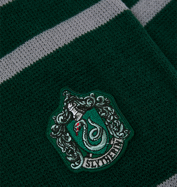 Slytherin Knit Scarf with House Crest | Harry Potter Inspired