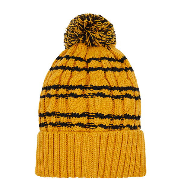 Hufflepuff Knit Hat with Embroidered Crest & Bobble | Harry Potter
