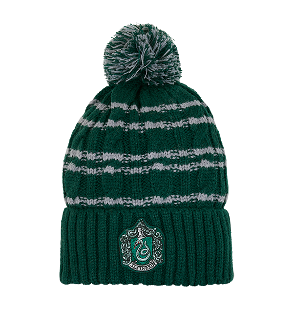 Slytherin Knitted Beanie with House Crest | Harry Potter Hat