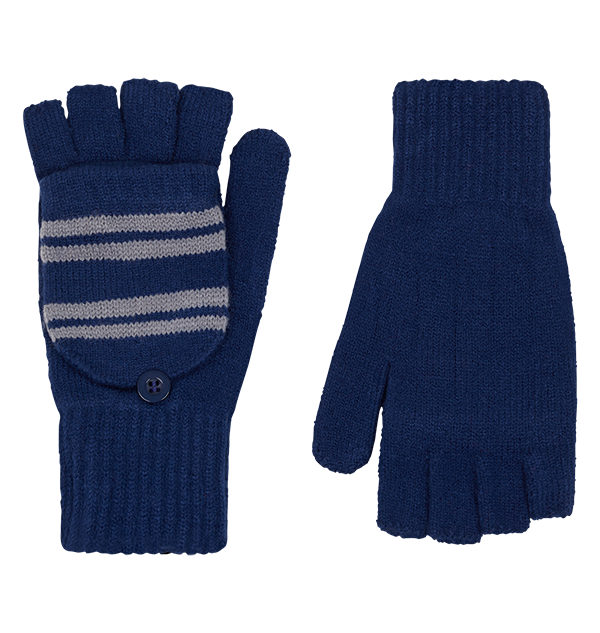 Ravenclaw Knitted Convertible Mitten Gloves with Crest