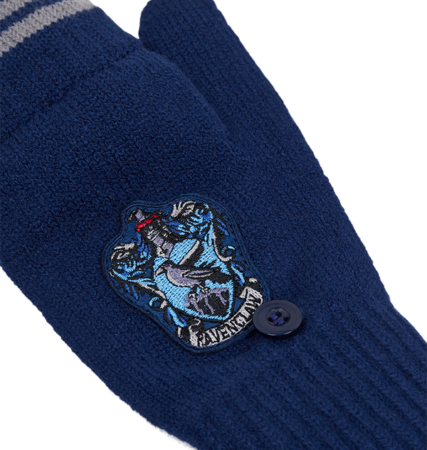 Ravenclaw Knitted Convertible Mitten Gloves with Crest