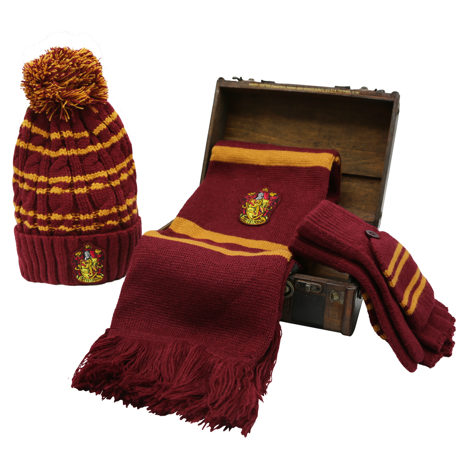 Gryffindor Mini Hogwarts Trunk with Scarf & Hat Set | Harry Potter Gift