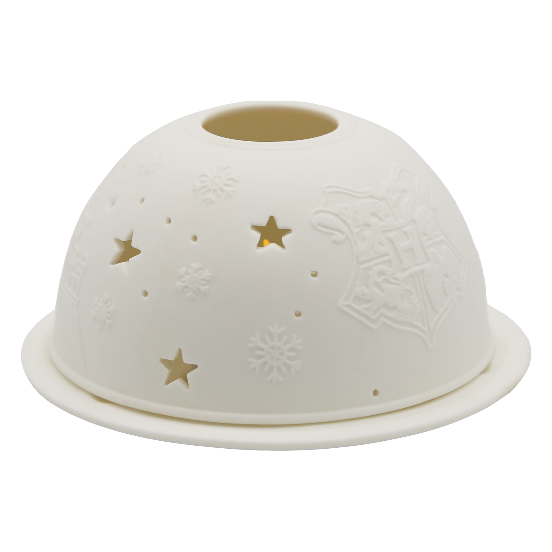Hogwarts Christmas Tealight Candle Holder with Snowflake & Star Glow | Porcelain