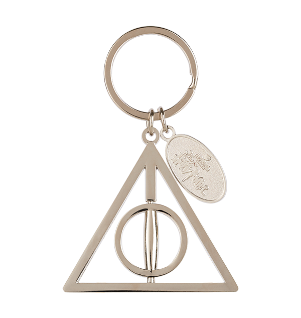 Deathly Hallows Spinning Keychain | Harry Potter Metal Keyring