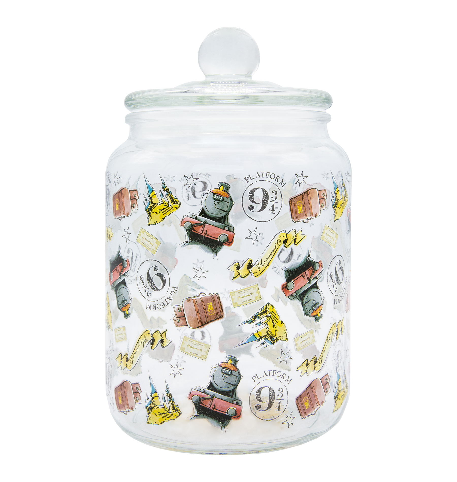 Hogwarts Express Glass Cookie Jar with Platform 9 3/4 Design | Harry Potter