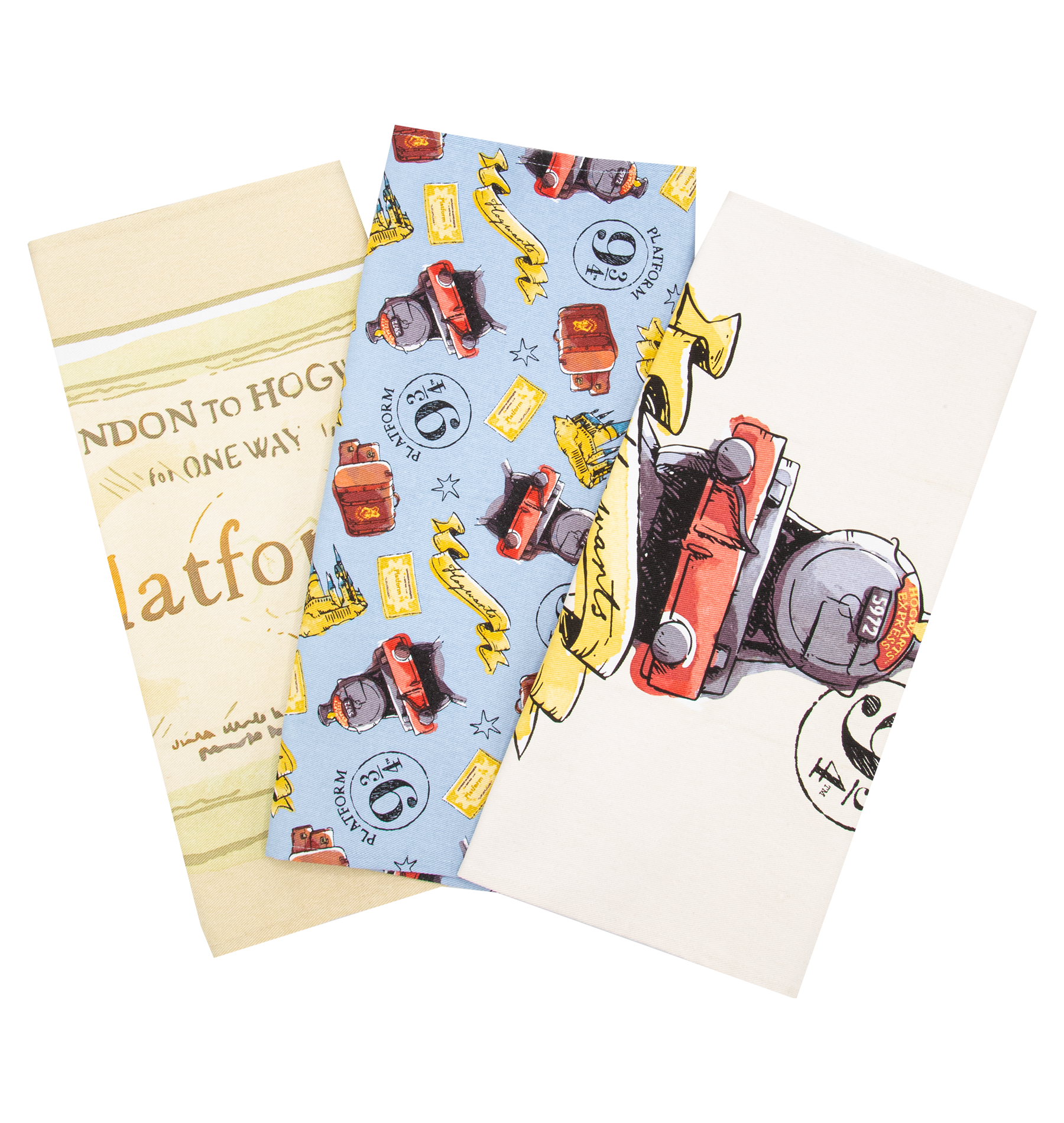 Hogwarts Express Tea Towel Set - 3-Piece Cotton Kitchen Towels | Harry Potter