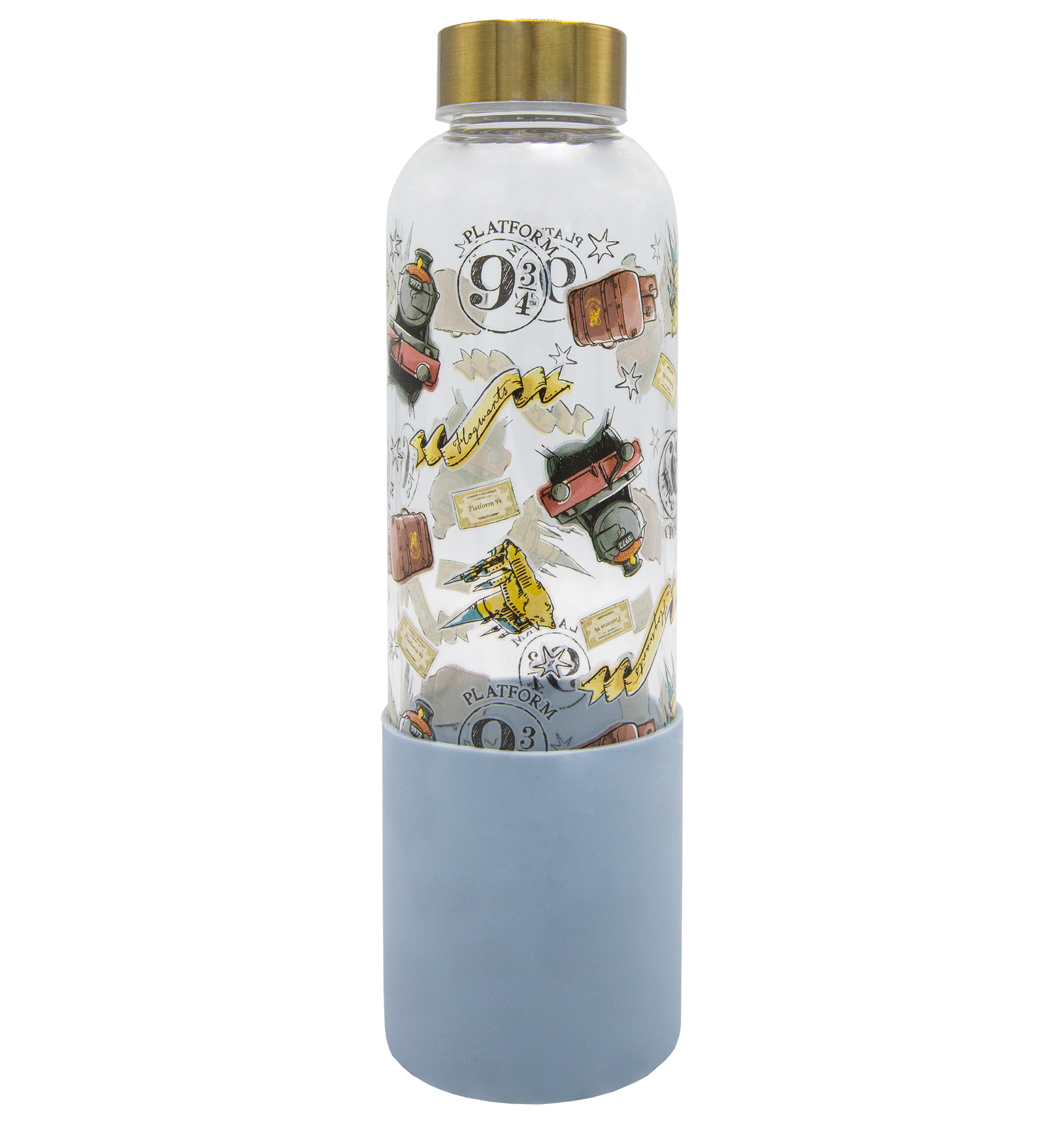 Hogwarts Express Glass Water Bottle with Silicone Base | Harry Potter