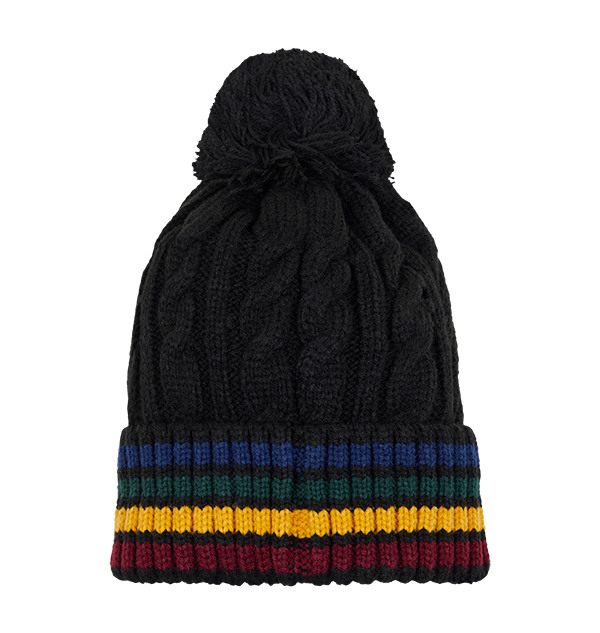 Hogwarts Crest Knitted Beanie with House Colors | Harry Potter Hat
