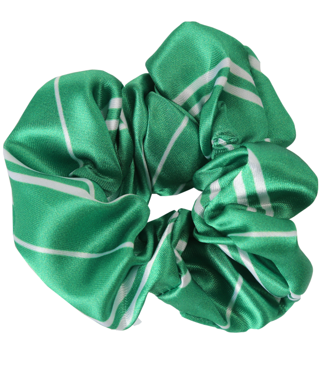 Slytherin Scrunchies - Emerald Green & Silver Hair Tie for Potter Fans