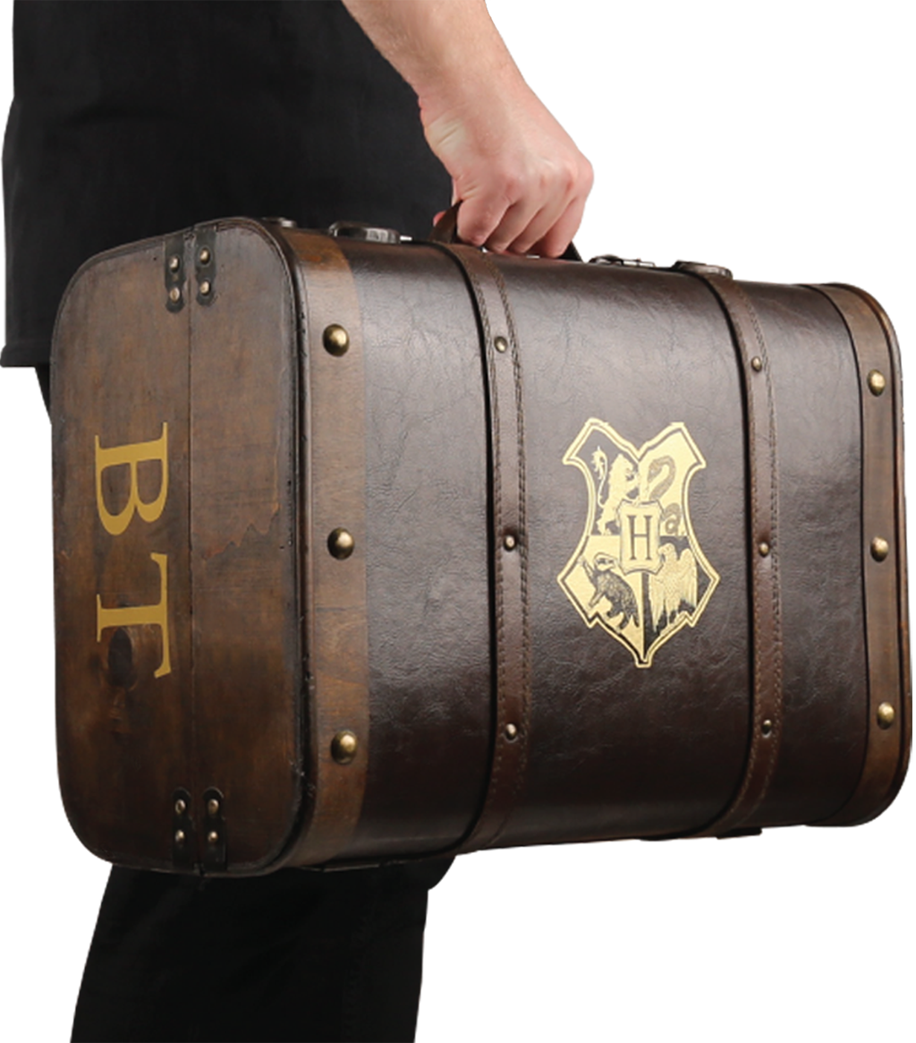 Hogwarts School Trunk with Crest & Initials | Harry Potter Collectible