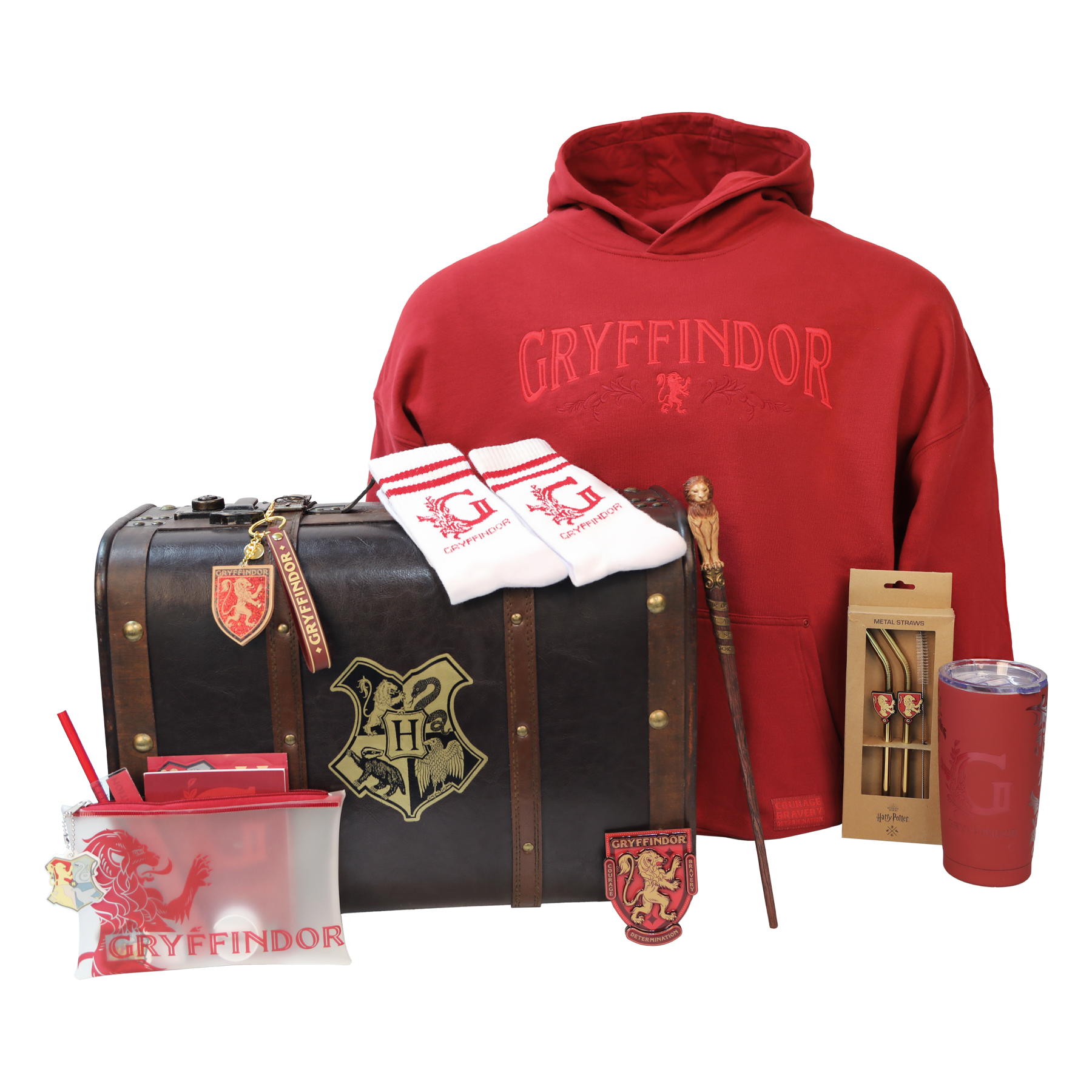 Gryffindor Gift Trunk with Hogwarts Collectibles & House Mascot Items | Harry Potter