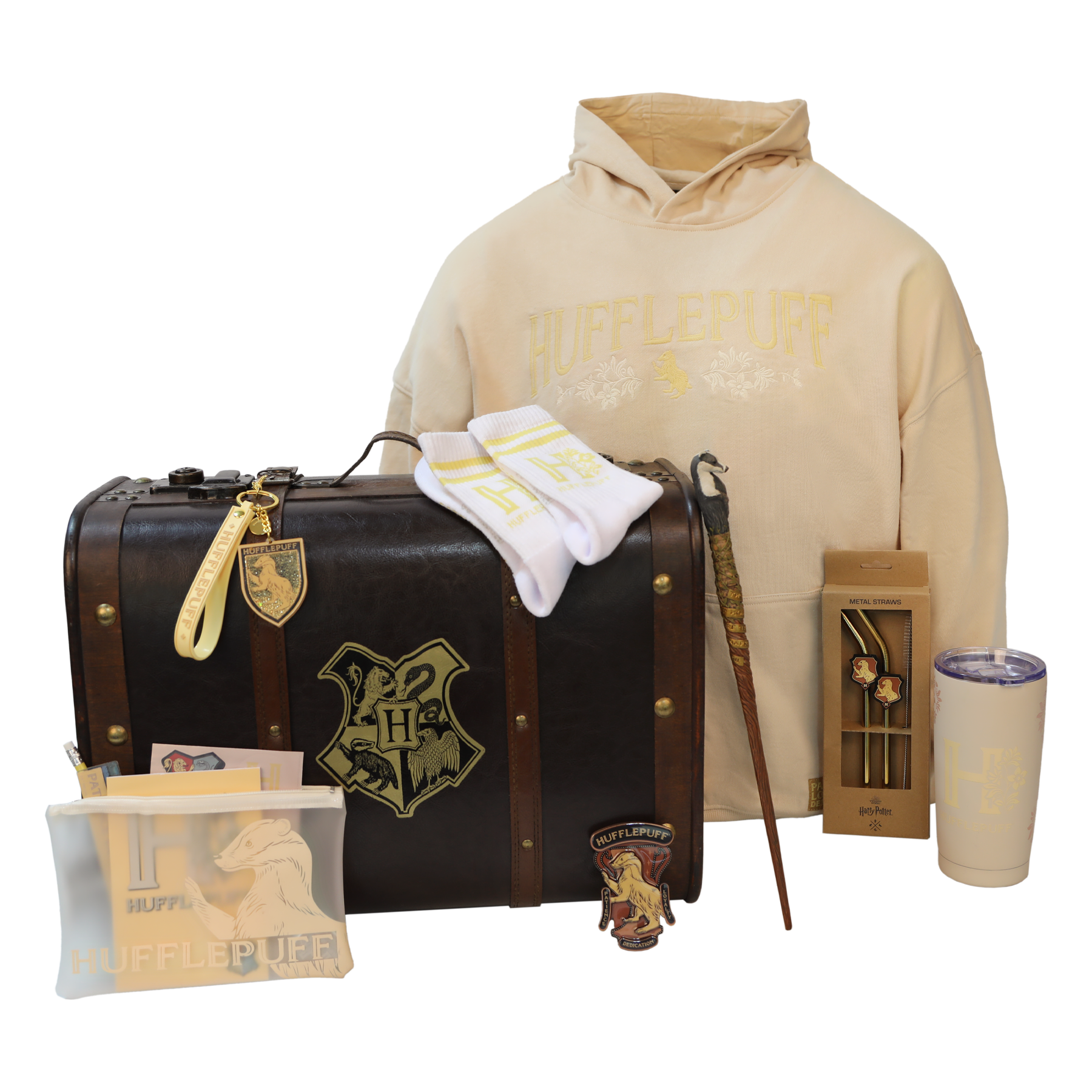 Hufflepuff Gift Trunk with Exclusive House Mascot Collection | Hogwarts