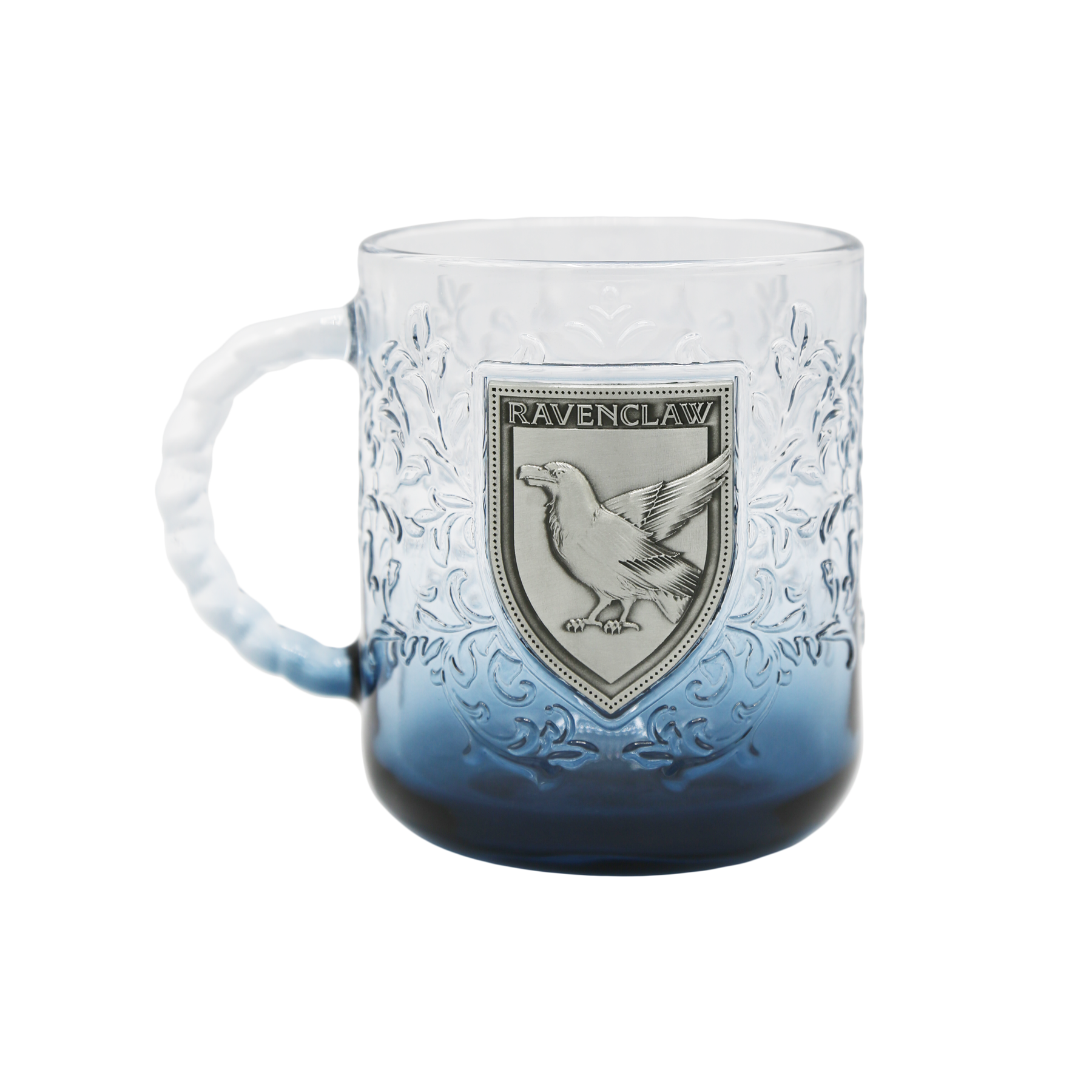 Ravenclaw Glass Mug with Etched Mascot & Hogwarts Crest | House Mascot