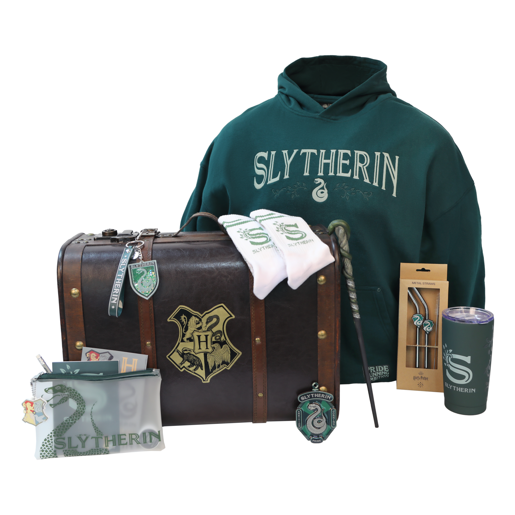 Slytherin Gift Trunk with Hoodie & Accessories | House Mascot Collection