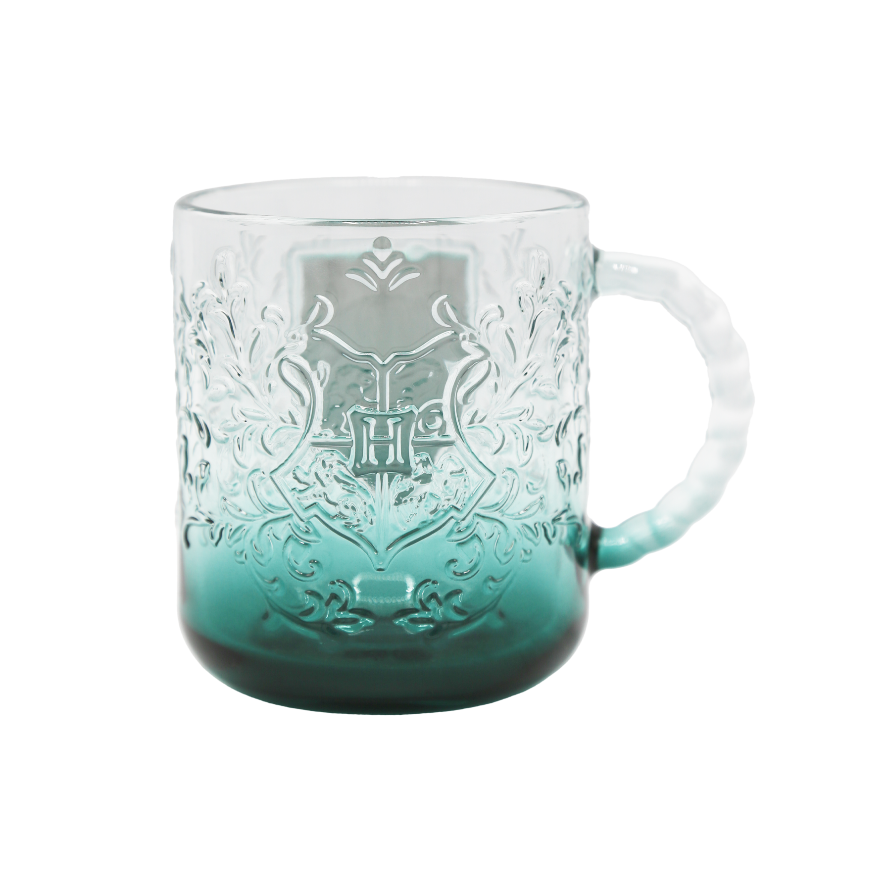 Slytherin Glass Mug with Hogwarts Crest & Green Gradient | House Mascot