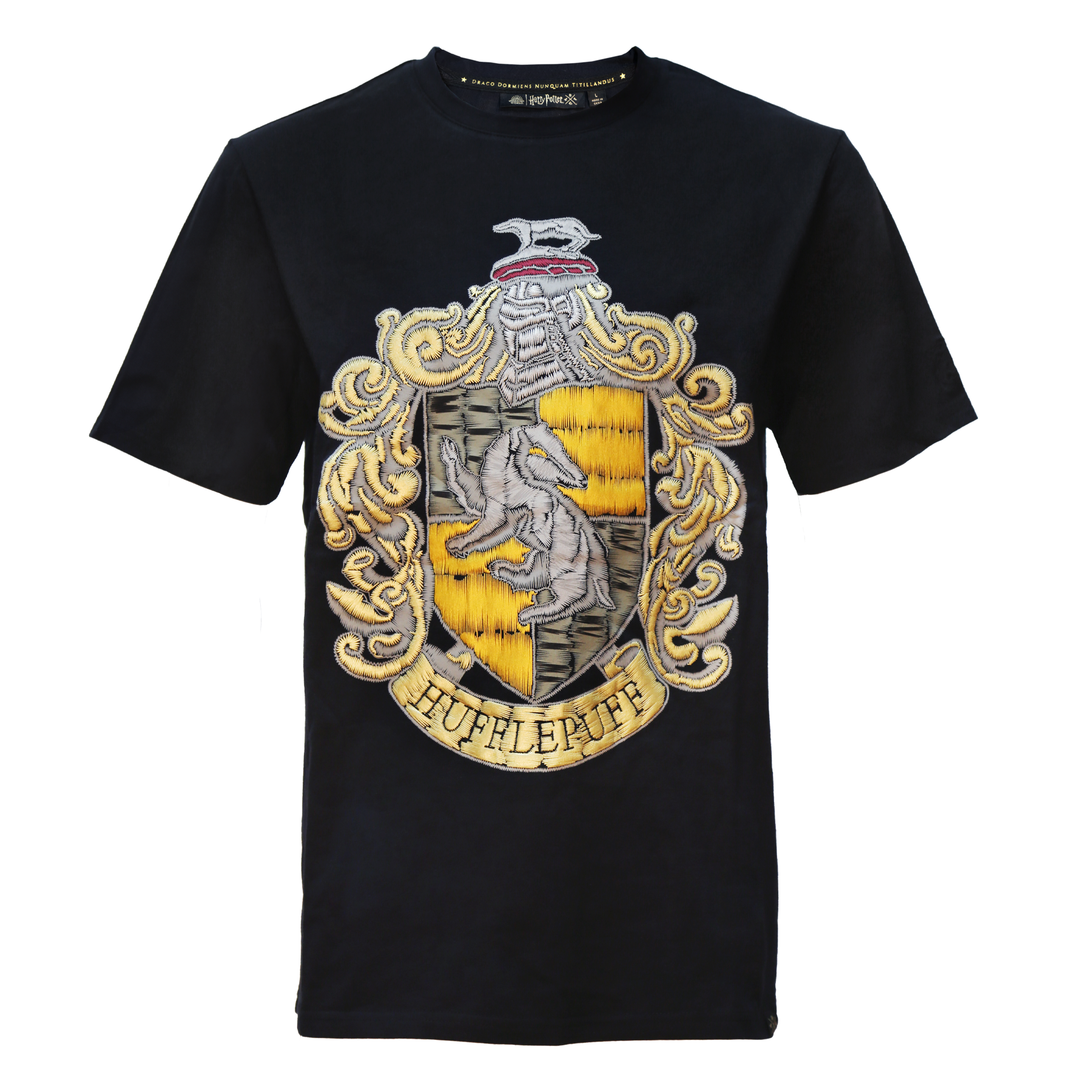 Hufflepuff Crest Embroidery T-Shirt | Harry Potter Cotton Jersey
