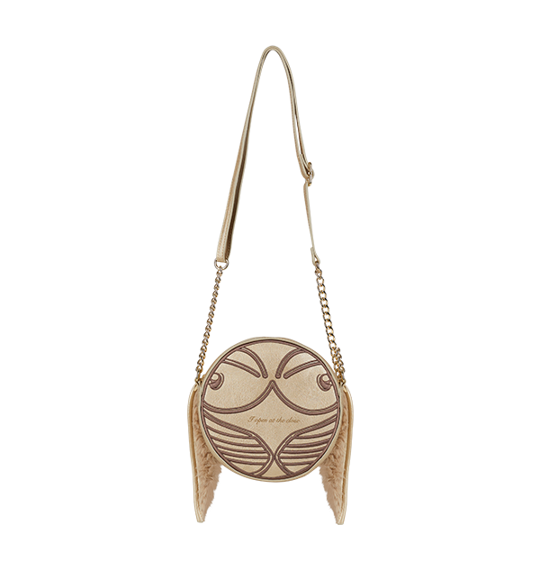 Golden Snitch Crossbody Bag with Removable Wings & Gold Chain Strap